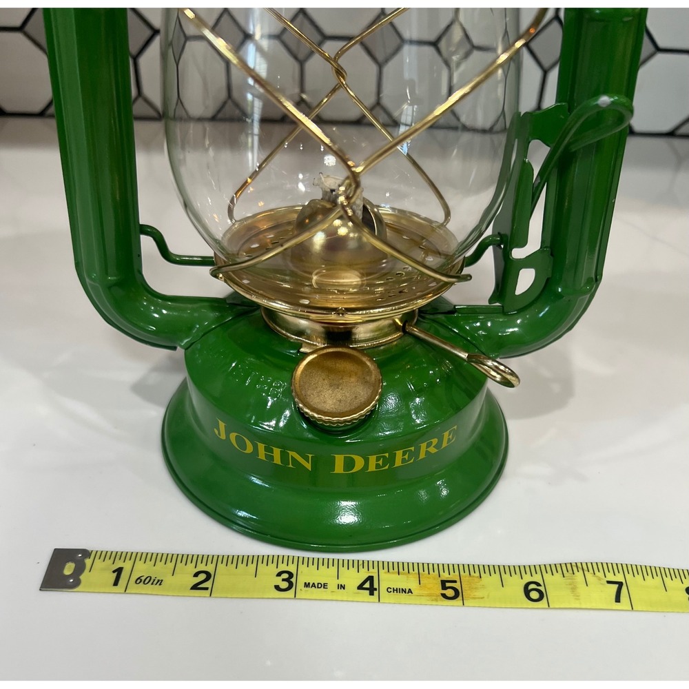 John Deere Kerosene Lantern Green Yellow Moline Ill Vintage Style Oil Lamp 12in - Picture 9 of 11
